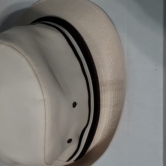 Fedora Hat Size Large Ivory with a Brown&Ivory Band w/brown cord.No Stains. - Picture 2 of 12
